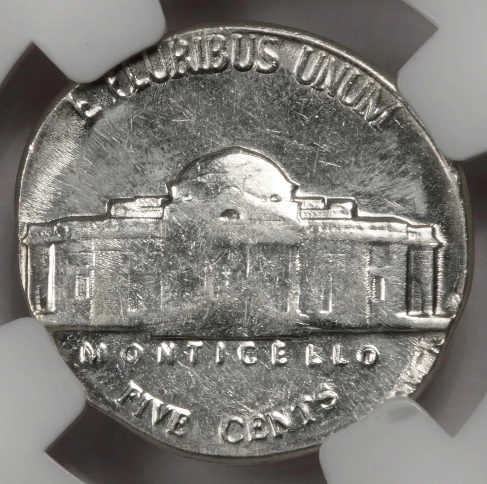 1962 D NGC AU58 Jefferson Nickel Struck On Silver Dime Planchet Mint Error Rare - Image 3 of 4