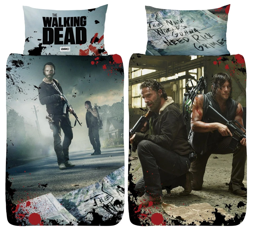 The Walking Dead New World Single Duvet Cover Reversible Zombie Bedding Set
