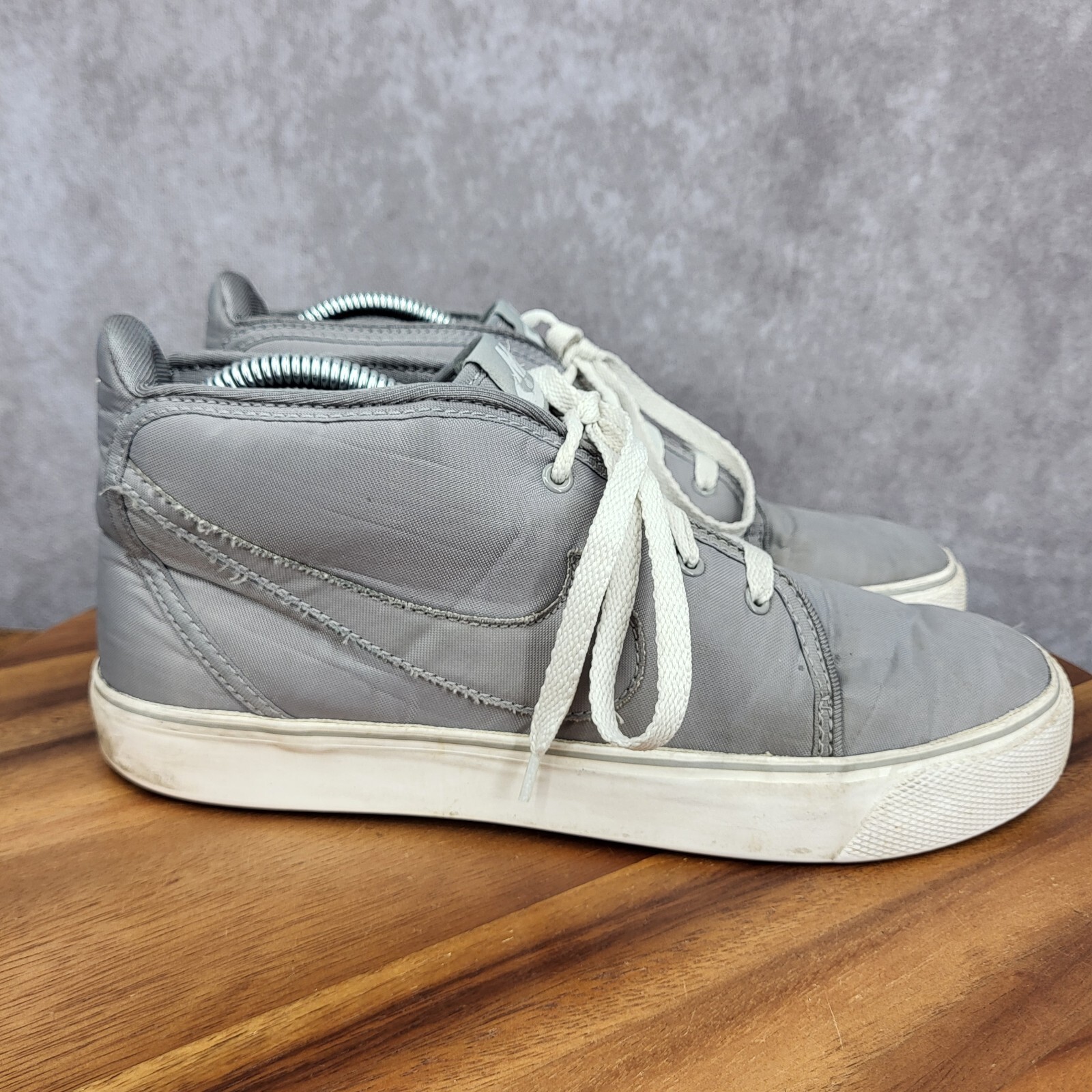 SAOLA Nike Toki ND Sneakers Uomo 8 Grigio Pelle Mid Top Scarpe Casual 385444 013