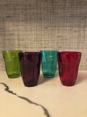 Multicolor Glassware Set 4 Circleware Glass Juice Bistro Wine Barware Quick Sip