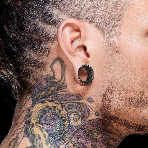 2PCS 316L Stainless Steel Hammer Ear Tunnels Plugs Stretcher Studs Body Jewelry - Picture 7 of 15