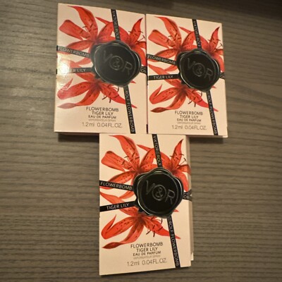 3 X Viktor & Rolf Flowerbomb TIGER LILY Eau de Parfum Sampler Vial 1.2 ml/0.04oz
