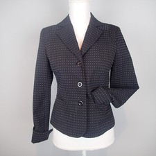 loft ann taylor,BLAZER,SUIT,Jacket SZ 0 black whitw dots stretch f7