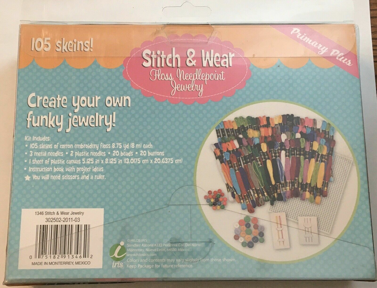 Stitch & Wear Floss Needlepoint Jewelry Kit 1306 105 Skeins Embroidery
