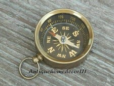Lot of 25 PCs Antique Brass Open Face Compass Key Ring Collectible Keychain Gift