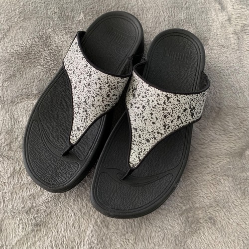 FitFlops Thong Sandals Flip Flops Women's Size 6 Glitter Black | eBay