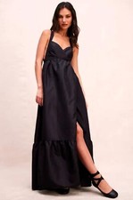 FREE PEOPLE Dress Isabel Maxi Dress in Black, Size Small UK 10 RRP $250