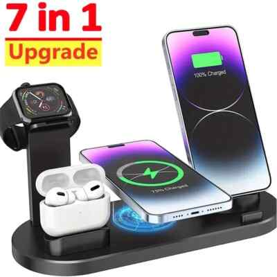 7-in-1 Qi Wireless Charging Station, Fast Charger for Phones & Multi-Device Dock