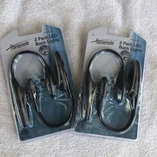 Lot of 2 - Homemate LED book lights (2 packs of 2 each = 4 lights total) NEW NIP