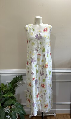 Vintage Real Comfort Linen Floral Dress Women Size 12 | eBay