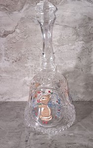 Chipmunk Handpainted Crystal Cut Glass Bell  Missing Clapper