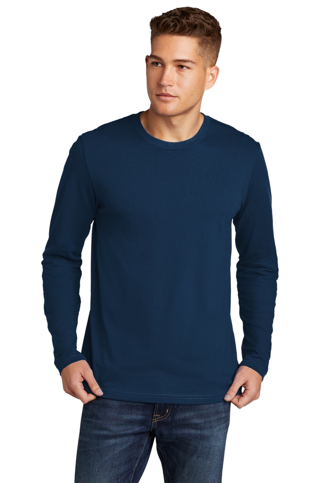 Next Level Men's Premium Fitted Long Sleeve Crew Neck Shirt - Super Soft 100% Combed Cotton (Royal, Size L) - View #4