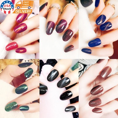 24pcs Cat Eye False Nails Short Fake Nails Art Full Cover Nails For Women Ebay 24pcs Cat Eye False Nails Short Fake Nails Art Full Cover Nails For Women Ebay