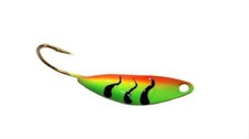 Andy's Small Gotcha Ice Jigs, TWELVE, Size 8 Hook, #2 Willow, Firetiger #ASGJFT