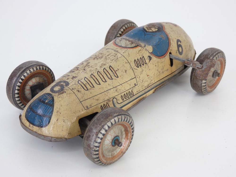Mettoy Tin Lithograph Windup Race Car Tinplate Rare Collectible Vintage
