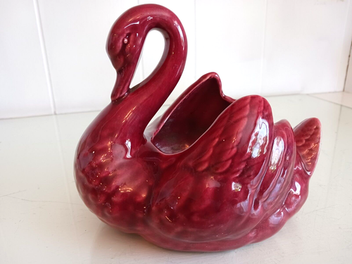 MCM Signed Berry Swan Planter/Vase Artistic Potteries Los Angeles California 6" - Picture 2 of 9