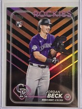 Jordan Beck RC 2024 Topps Update Series Holiday Foil Colorado Rockies #US198