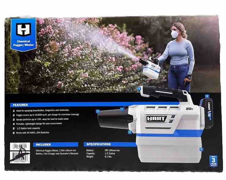 HART ½ Gallon Chemical Fogger/Mister 20Volt 2.0 Ah Lithium Ion Battery