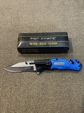 7.75" TAC FORCE POLICE RESCUE FLASHLIGHT SPRING ASSISTED FOLDING (KC)