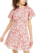 B. Darlin Womens Pink Floral Print Open Back Mini Dress  Size 1/2