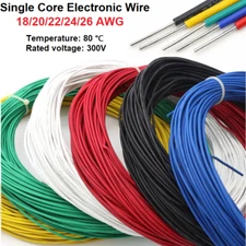 UL1007 Single Core Single Strand Cable 18-26AWG Electronic Wire Tinned Copper