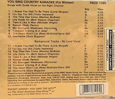 1095 COUNTRY  POCKET SONGS/ JUST TRACKS KARAOKE CDG  LOT MI