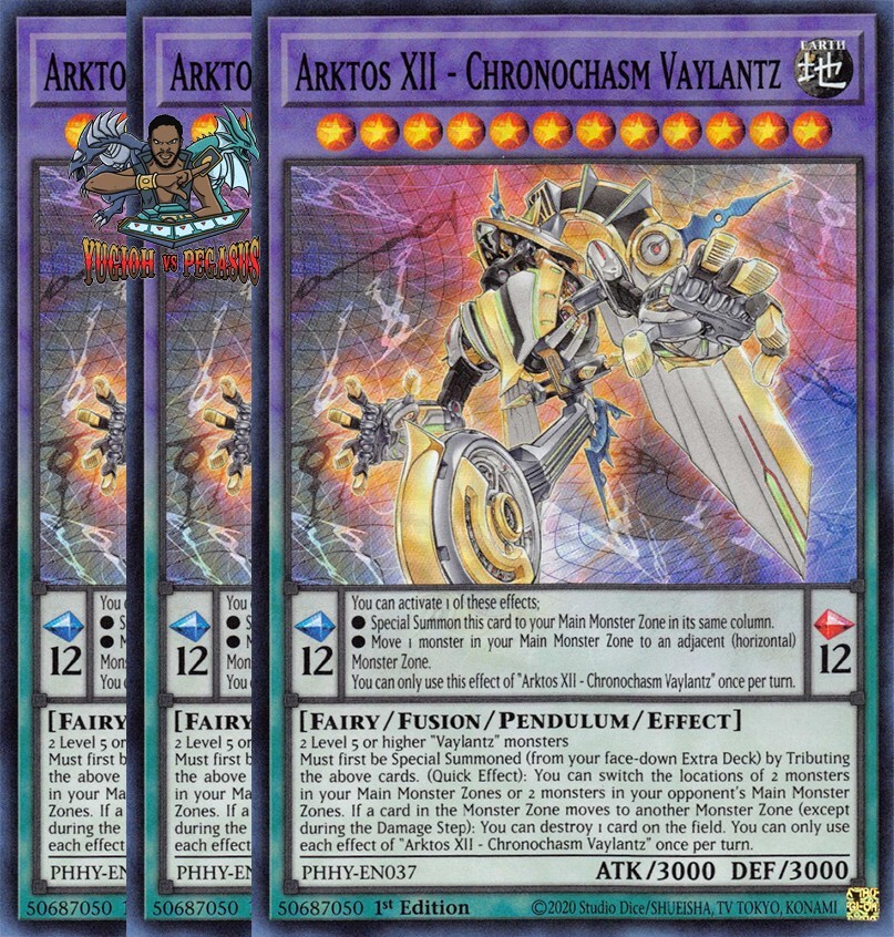 Yugioh! 3x Arktos XII - Chronochasm Vaylantz PHHY-EN037 Super Rare 1st Ed  NM | eBay