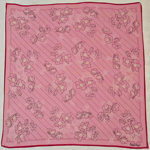 Foulard Vintage Michel Paris - Soie 100% Multicolore Floral - Occasion Bon état