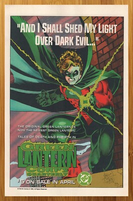 1993 DC Comics Green Lantern Corps Quarterly Print Ad/Poster Jim Balent Art 90s