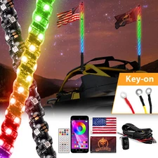 2PCS 3FT RGB Whip Lights & Whip Light Wire For Can Am Maverick X3/Max 2017-2025