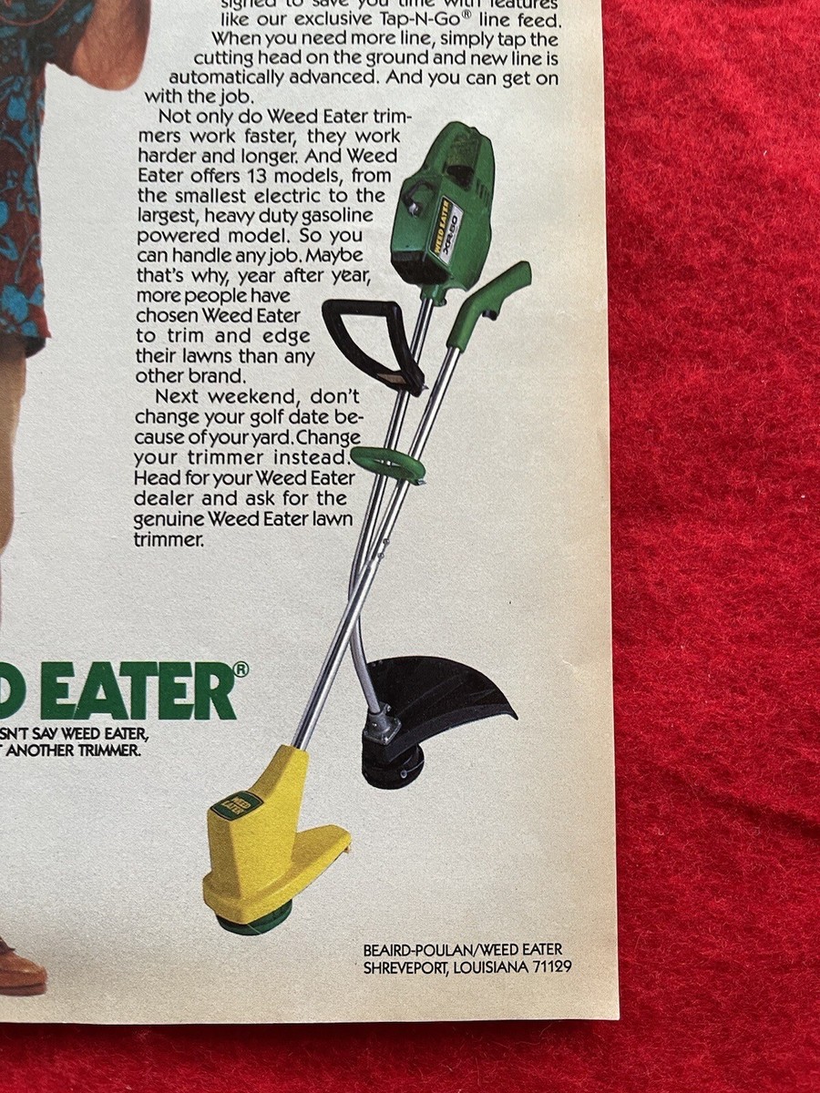 Vintage 1984 Weed Eater Lawn Trimmer Print Ad String Trimmer