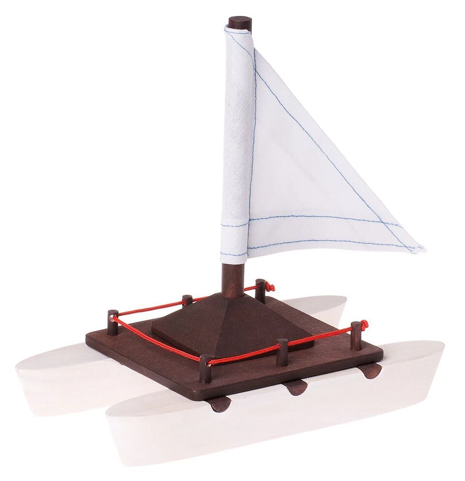 Bausatz Katamaran Holz Basteln Bemalen Spielen Kinder Boot Spielzeug Mitbringsel - Bild 2 von 4