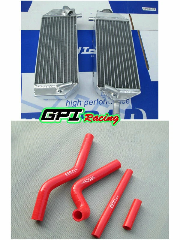 Radiador y manguera de aluminio para Suzuki RM125 2 tiempos 2001-2008 2002 2003 2004 Foto 2 de 4
