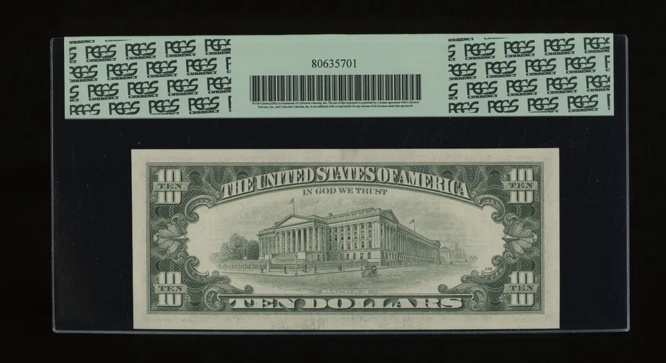 DBR 1985 $10 FRN San Francisco Gem Fr. 2027-L PCGS 66 PPQ Serial L05956534C - Image 2 of 2