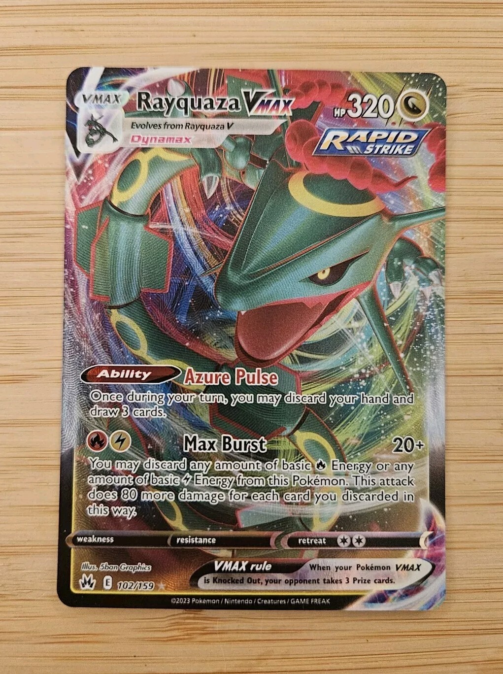 Rayquaza Vmax 102/159 Crown Zenith NM Full Art Pokemon Card