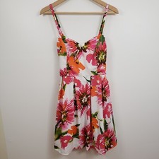 Forever 21 Women's Floral Mini Dress Pink/White Sleeveless Polyester Size L
