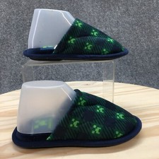 Minecraft Slippers Children 11 S Mule Slip On Flats Blue Green Casual Closed Toe