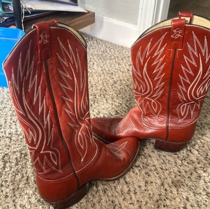 Vtg Ralph Lauren Women Cowboy Western Leather Boots Brown Vtg Ralph Lauren Women Cowboy Western Leather Boots Brown