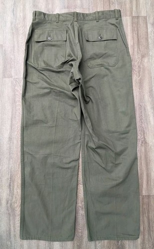 VTG Mens 60s 70s Fruit of the Loom Civvie OG 107 Cotton Army Pants Vietnam 36x31 - Picture 3 of 8