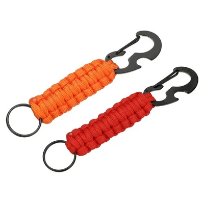 2Pcs Paracord Schlüsselanhänger für Paracord mit Flaschenöffner, Orange, Rot - Bild 1 von 4