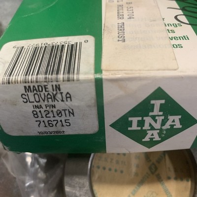 Ina 812 10 TN Thrust Bearing New Old Stock 