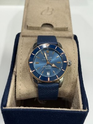 BREITLING UB2010161C1S1 SUPEROCEAN HERITAGE II 42 STEEL GOLD BLUE RING BLUE DIAL
