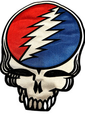 Grateful Dead Steal Your Face Iron On Patch 12 X 9 1/2 Diameter Red White Blue