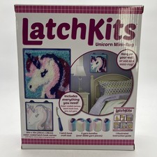 Kahootz Latchkits Unicorn Mini-Rug Latch Hook Wall Hanging Kit 12  x 11  Age 8 