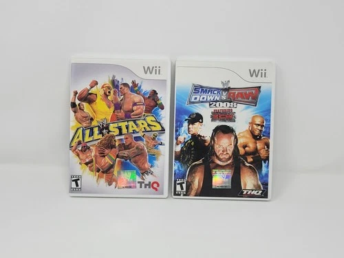 WWE All Stars & Smackdown Vs Raw 2008 Nintendo Wii No Manuals Tested Free Ship