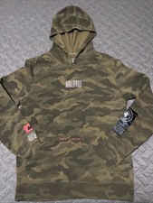 Trademark Brooklyn Cloth Mens Medium Green Camo Hoodie Pullover Sweatshirt