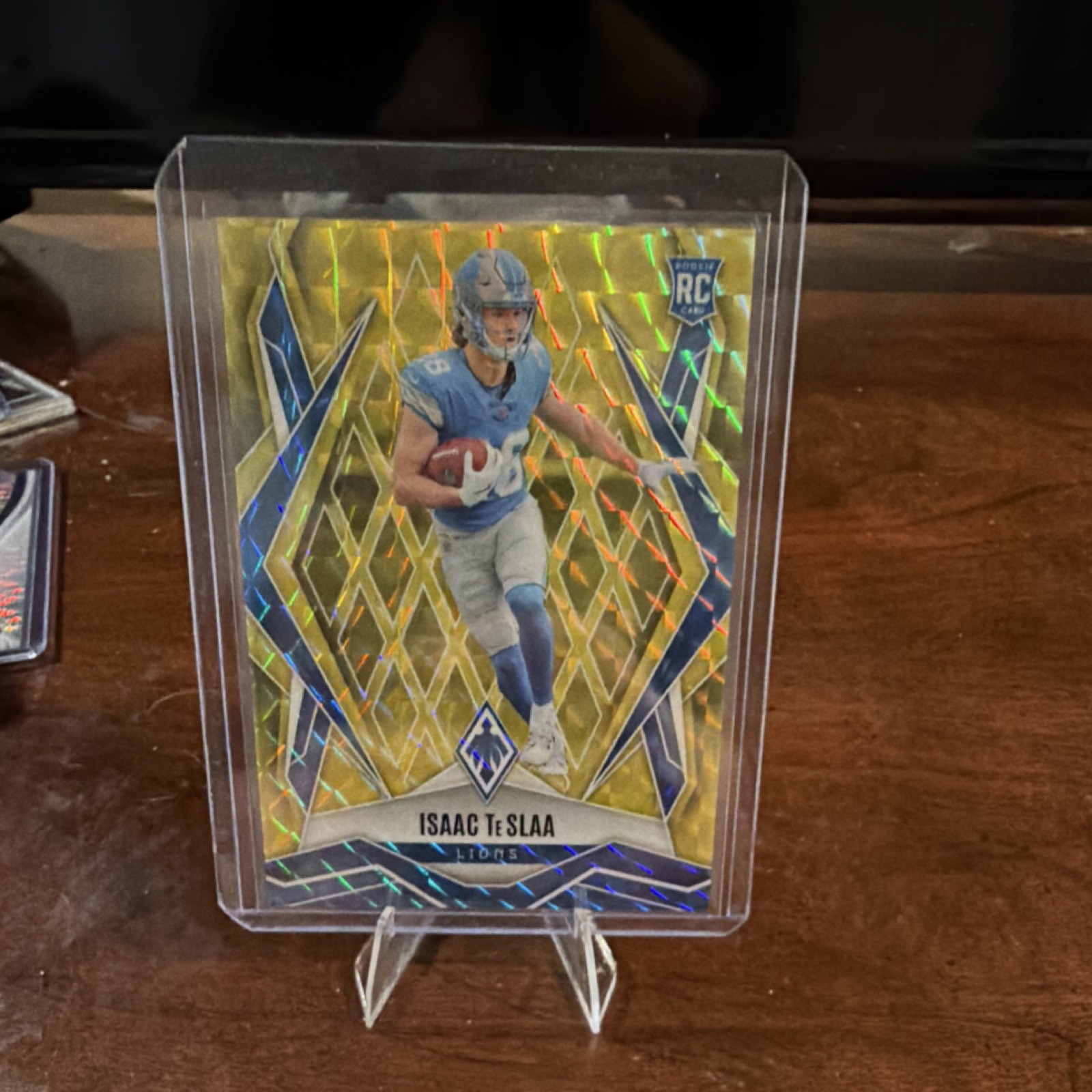 Panini 2025 Phoenix Rookie Yellow Pyramids Isaac TeSlaa #189/185 Detroit Lions