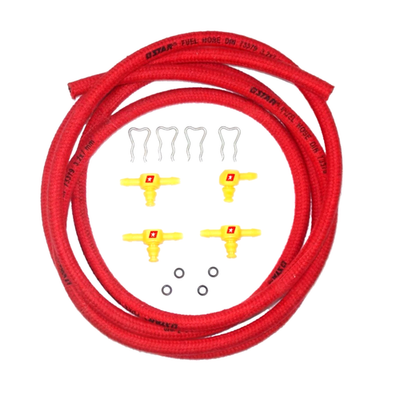 Fuel Injector Return Line Rail Kit with Fittings Clamps Fit for Duramax Diesel LLY LMM LBZ 2004-2010, Red Tubing Return Rail Kit, Replaces 97328733 98062291