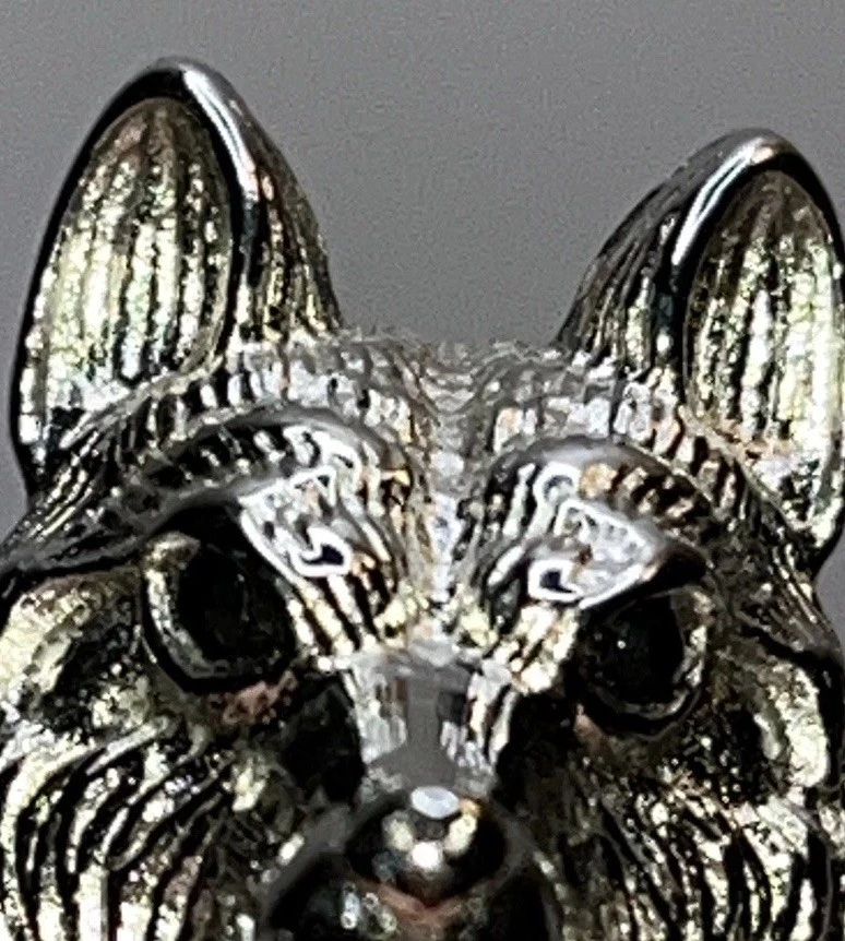 Anillos de diseñador inmobiliario de moda de gama alta en tono plateado talla 7,75-9 serpiente lobo gótico Foto 2 de 4