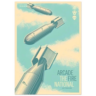 The National Arcade Fire 2011 Chicago Concert Poster Wall Art Unframed 24x36